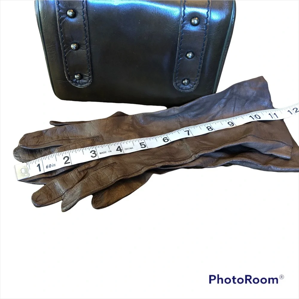 Vintage 1950s Ronay Leather Box Purse Handbag Brown Handles Amazing - Picture 10 of 12